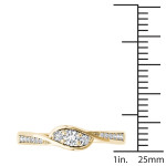 Gold Yaffie Three-Stone Engagement Ring with 1/5ct of Sparkling Diamonds
