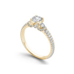 Three Sparkling Diamonds in Yaffie Gold Engagement Ring (1 1/2ct TDW)