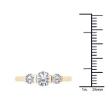Sparkling Yaffie gold anniversary ring with 1.25 carat TDW diamonds and three striking stones.