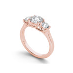 Rose Gold Diamond Anniversary Ring with 1.5ct TDW Three-Stone Design by Yaffie