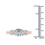 Rose Gold Diamond Anniversary Ring with 1.5ct TDW Three-Stone Design by Yaffie
