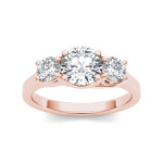 Rose Gold Diamond Anniversary Ring with 1.5ct TDW Three-Stone Design by Yaffie