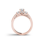 Yaffie Trio of Sparkling Diamonds in Rose Gold Engagement Ring Set, totaling 1 1/4ct TDW