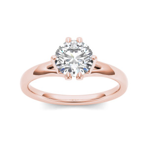 Rose Gold Diamond Engagement Ring with 1ct TDW by Yaffie