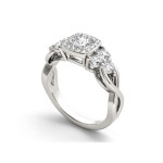 The Sparkling Yaffie White Gold Engagement Ring with 1 1/2 Carat Diamond Halo