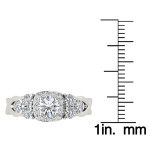 The Sparkling Yaffie White Gold Engagement Ring with 1 1/2 Carat Diamond Halo