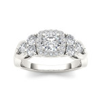 The Sparkling Yaffie White Gold Engagement Ring with 1 1/2 Carat Diamond Halo