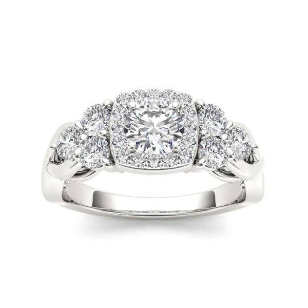 The Sparkling Yaffie White Gold Engagement Ring with 1 1/2 Carat Diamond Halo