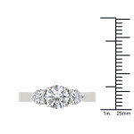 Anniversary Delight: White Gold Diamond Three-Stone Ring with 1 1/2ct TW