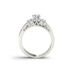 Sparkling Yaffie White Gold Three-Stone Engagement Ring Set with 1 1/4ct TDW Diamonds