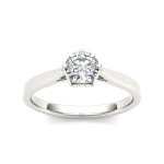 Sparkling Yaffie White Gold Engagement Ring with a Half Carat Round Diamond Solitaire