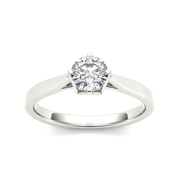 Sparkling Yaffie White Gold Engagement Ring with a Half Carat Round Diamond Solitaire
