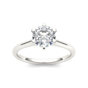 Sparkling Yaffie White Gold Engagement Ring with 1 Carat TDW Diamond