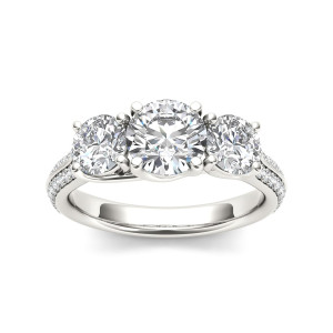 The Yaffie Engagement Ring with 2 1/4ct TDW White Gold Diamonds in a Three-Stone Design