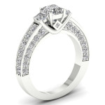Princess-cut Triple Diamond Ring with 2 2/5ct TDW in White Gold by Yaffie