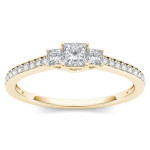 Golden Yaffie with 0.5ct Trio of Diamonds - Celebrating Three Years Together