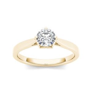 Shine bright with Yaffie Gold Round-cut Diamond Solitaire Ring!