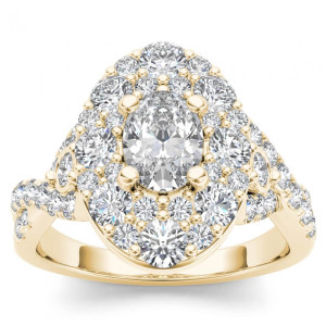 Say Yes to an Oval Diamond Halo Engagement Ring by Yaffie Gold - 2.5ct TDW