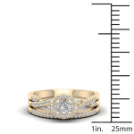 Golden Yaffie Bridal Set with 5/8ct TDW Diamond Halo