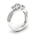 Diamond Trio Engagement Ring with 1ct Total Weight by Yaffie