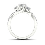Diamond Trio Engagement Ring with 1ct Total Weight by Yaffie