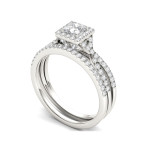 1ct TDW Princess-cut Diamond Engagement Ring Set in Elegant White Gold by Yaffie