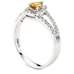 Go Bold and Support a Cause: Yaffie White Gold Orange Diamond Ring with 5/8ct TDW