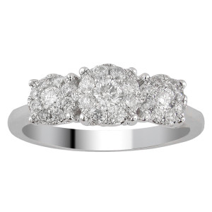 Unity Ring with 1ct TDW Diamonds in Luxe White Gold by Yaffie