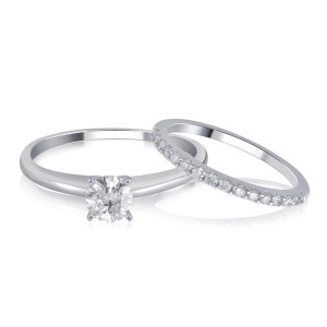 Sparkle in Style with Yaffie White Gold 1.00ct TDW Diamond Bridal Set in a Luxe Box