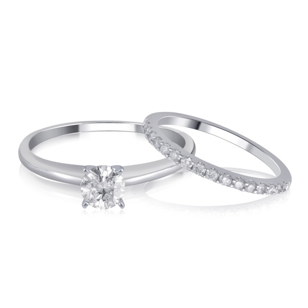 Sparkle in Style with Yaffie White Gold 1.00ct TDW Diamond Bridal Set in a Luxe Box