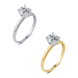 Engage in Elegance with Yaffie White and Gold Solitaire Diamond Ring - Featuring 1/4ct TDW