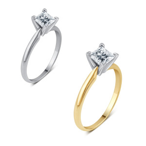 Enchanting Yaffie 1ct TDW Princess Diamond Solitaire Ring - Spark Love!