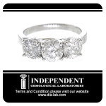 Sparkling Yaffie White Gold Anniversary Ring with 1.5ct TDW Diamonds in a 3-Stone Setting