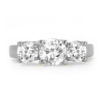 Sparkling Yaffie White Gold Anniversary Ring with 1.5ct TDW Diamonds in a 3-Stone Setting
