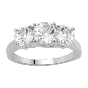 Sparkle in Style with Yaffie Stunning 2ct TDW White Gold 3-stone Anniversary Ring