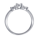 Sparkling Yaffie Engagement Ring with 1/4ct TDW and Trio of Stones in Silver