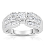 Princess Cut Solitaire Diamond Engagement Ring with Unique 1ct TDW Sparkle in Yaffie White Gold