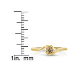 Sparkling in Simplicity: Yaffie Gold Champagne Diamond Solitaire Ring
