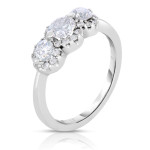White Gold Diamond Trio Ring - 1.25ct Total Weight