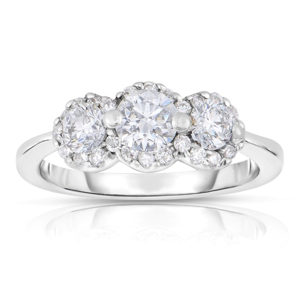 White Gold Diamond Trio Ring - 1.25ct Total Weight