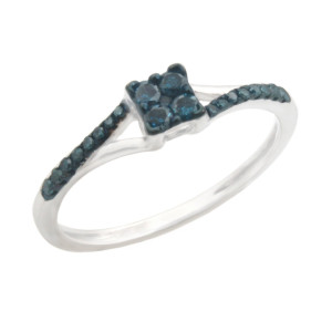 Yaffie Fabulous Blue Diamond Engagement Ring - A Stunning 0.19ct Round Brilliant Cut Treasure
