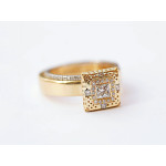 Geometric Ring - Yaffie Square and Solitaire Diamond Marvel