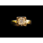 Geometric Ring - Yaffie Square and Solitaire Diamond Marvel