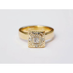 Geometric Ring - Yaffie Square and Solitaire Diamond Marvel