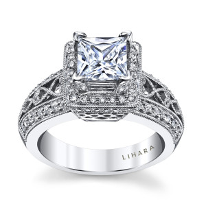Semi-mount Diamond Engagement Ring in Yaffie White Gold with 3/5ct TDW