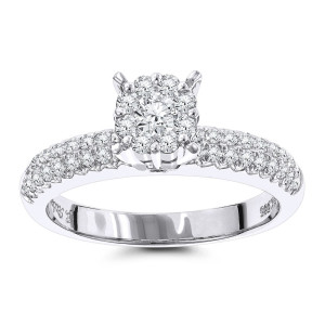 Sparkling Yaffie Cluster Ring with 3/4ct Total Diamond Weight in Gold