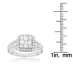 Designer Yaffie White Gold Engagement Ring with 1.33ct of Sparkling Diamonds