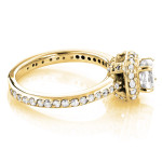 White Gold Diamond Engagement Ring with Cushion and Round Cut 1 1/5ct TDW Diamonds by Yaffie