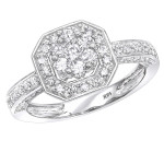 Sparkle in Style with Yaffie 1ct Cluster Diamond Ring for Women