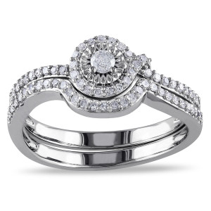 Yaffie White Gold Diamond Bridal Set with 1/3 carat Total Diamond Weight